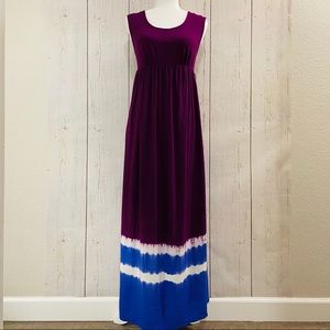 Magenta Tie Dye Maternity Maxi Dress